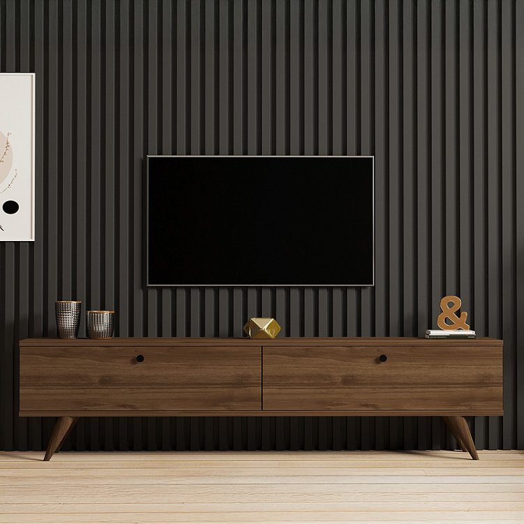Έπιπλο τηλεόρασης Jate pakoworld σε καρυδί απόχρωση 160x25x40εκ 120-000549