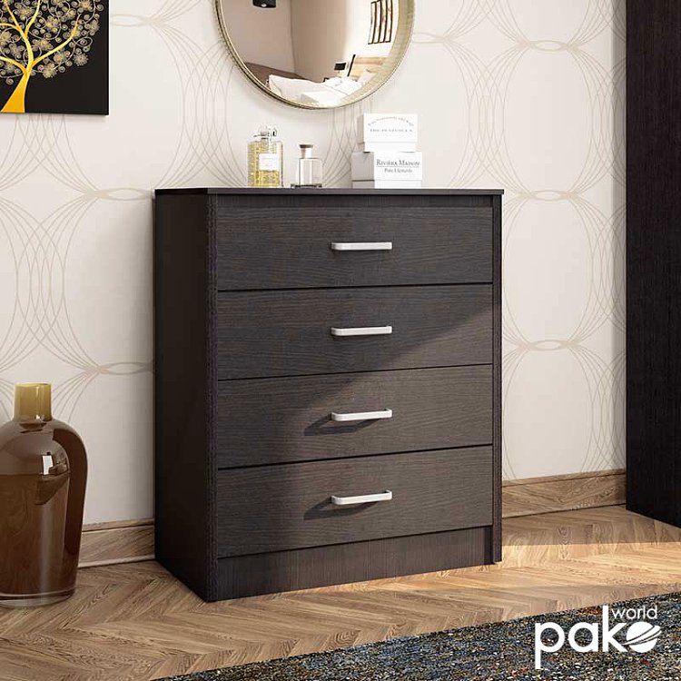 Συρταριέρα OLYMPUS pakoworld με 4 συρτάρια χρώμα wenge 80x40x95εκ 123-000037