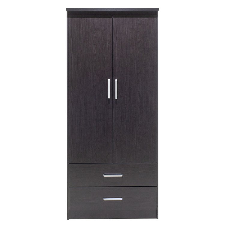 Ντουλάπα ρούχων δίφυλλη OLYMPUS pakoworld χρώμα wenge 81x57x183εκ 123-000044