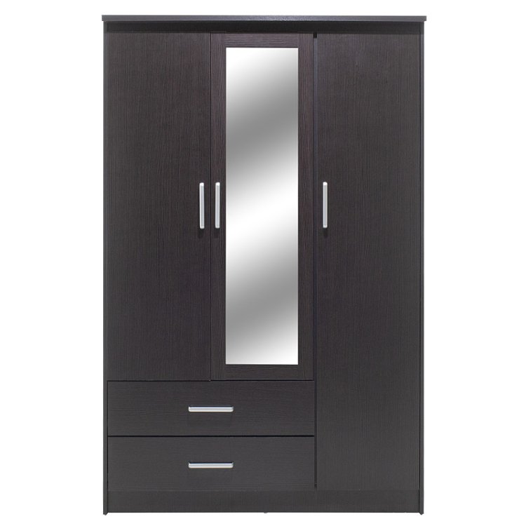 Ντουλάπα ρούχων τρίφυλλη OLYMPUS pakoworld χρώμα wenge 120x57x183εκ 123-000045