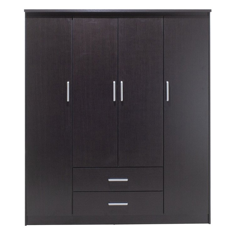 Ντουλάπα ρούχων τετράφυλλη OLYMPUS pakoworld χρώμα wenge 159x57x183εκ 123-000046