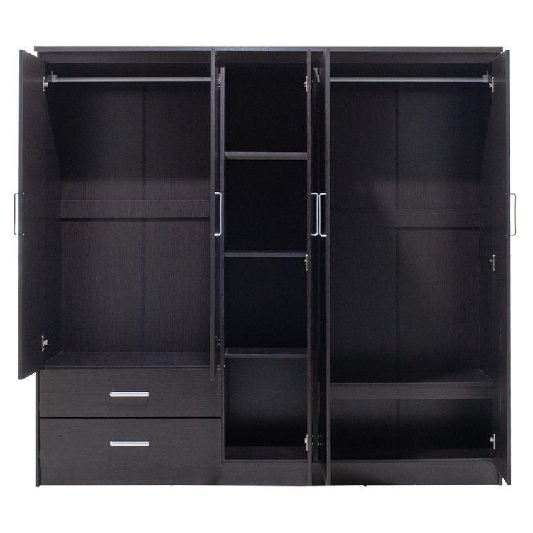 Ντουλάπα ρούχων πεντάφυλλη OLYMPUS pakoworld χρώμα wenge 198x57x183εκ 123-000047