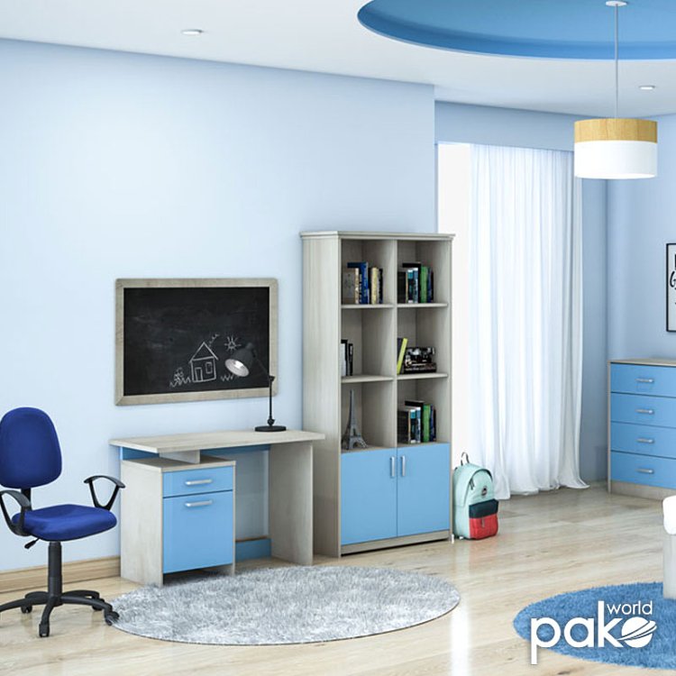 Γραφείο εργασίας Looney pakoworld χρώμα castillo-μπλε 100x55x75εκ 123-000080
