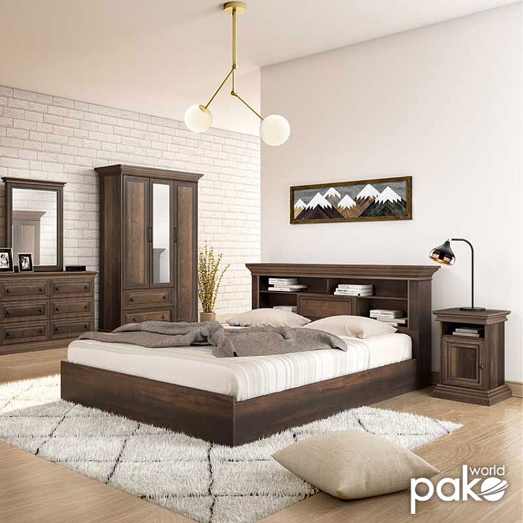 Κομοδίνο Mozart pakoworld χρώμα καρυδί 40x40x61εκ 123-000123