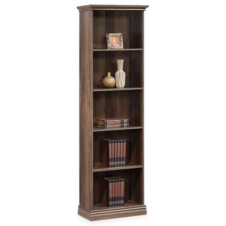 Βιβλιοθήκη Mozart pakoworld χρώμα καρυδί 60x34,5x202,5εκ 123-000126