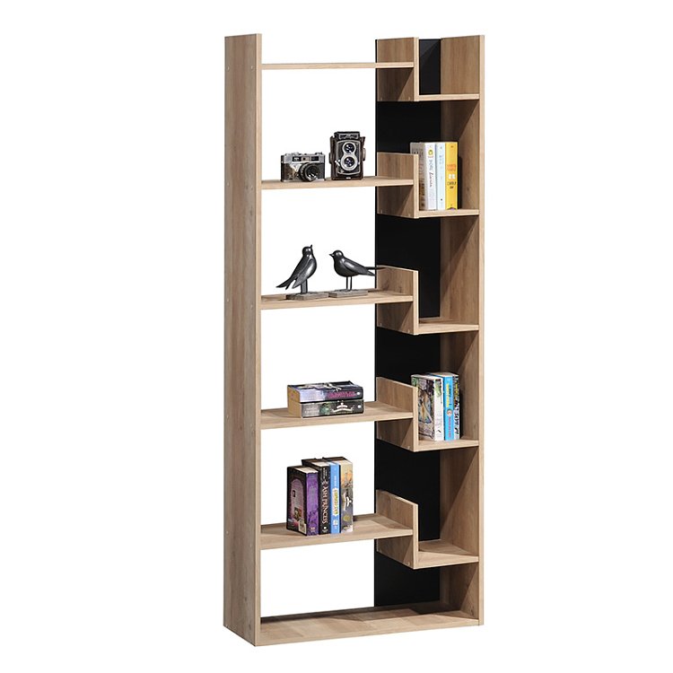 Βιβλιοθήκη Naya pakoworld sonoma-ανθρακί 72x30x182.5εκ 123-000153
