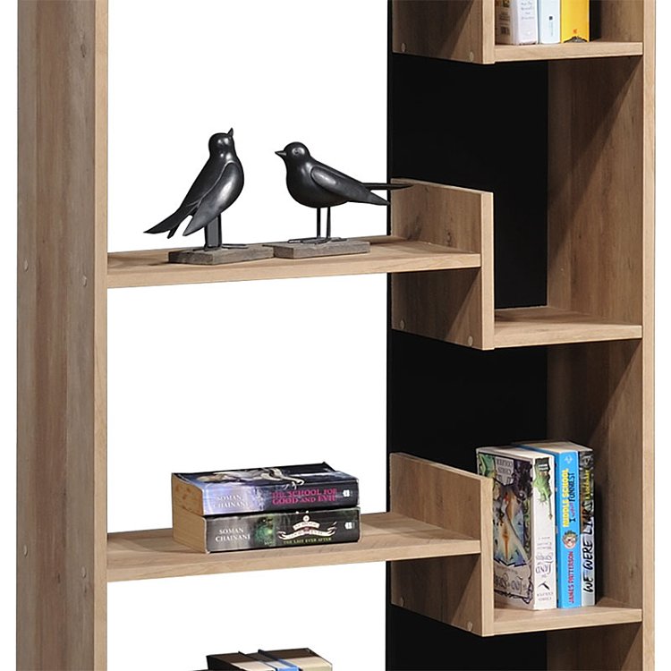 Βιβλιοθήκη Naya pakoworld sonoma-ανθρακί 72x30x182.5εκ 123-000153