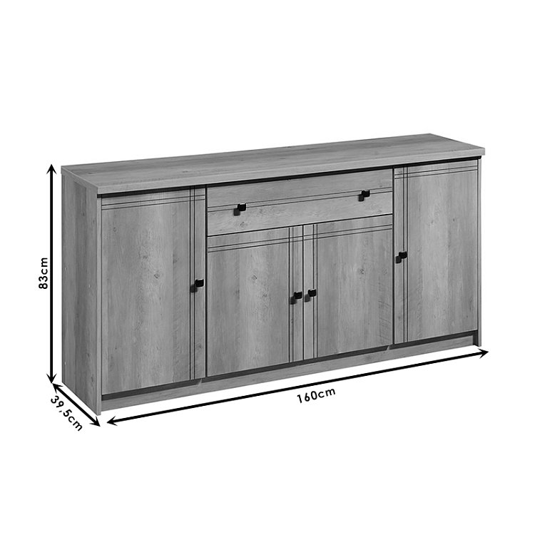 Μπουφές Libby pakoworld oak 160x39.5x83εκ 123-000165