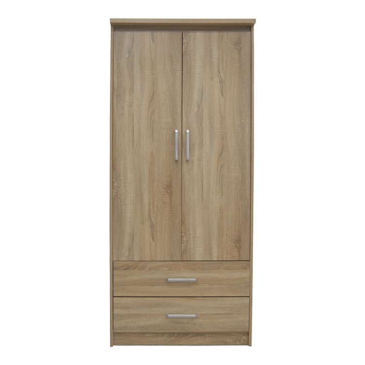 Ντουλάπα ρούχων δίφυλλη OLYMPUS pakoworld σε sonoma απόχρωση 81x57x183εκ 123-000226