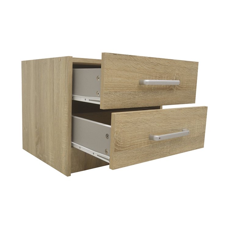 Κομοδίνο OLYMPUS pakoworld με 2 συρτάρια σε sonoma απόχρωση 47.5x40.5x40.5εκ 123-000229