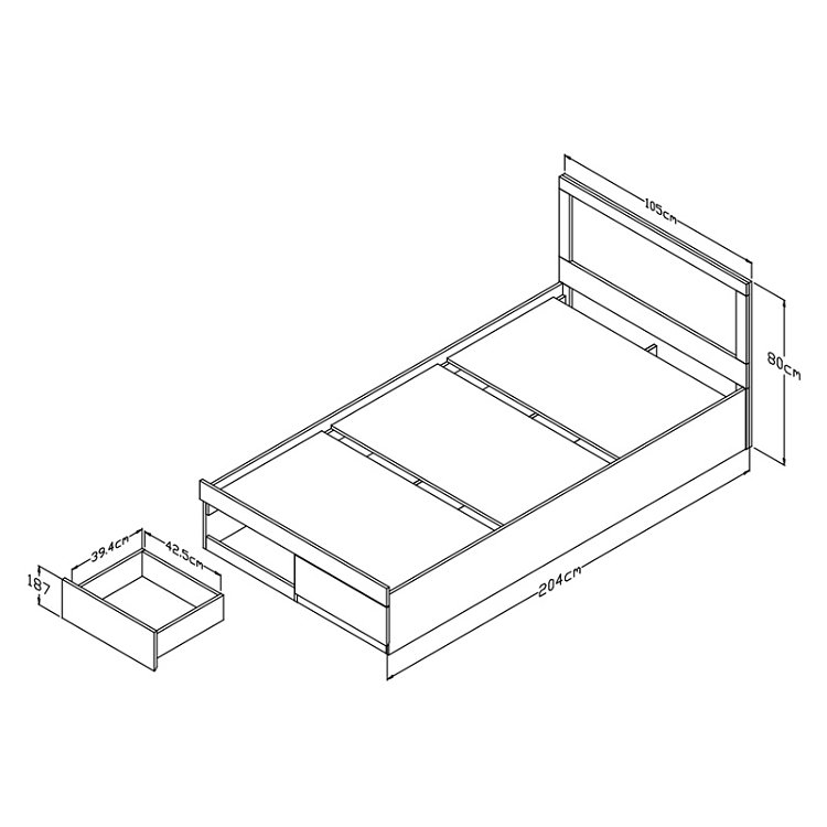 Κρεβάτι Olympus pakoworld με συρτάρι σε sonoma απόχρωση 100x200εκ 123-000236
