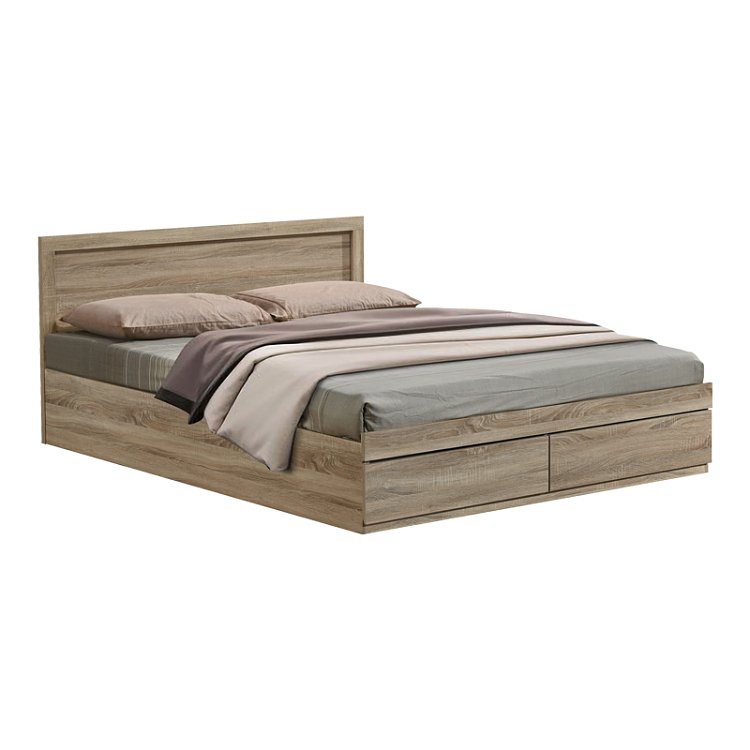 Κρεβάτι Olympus pakoworld με συρτάρι σε sonoma απόχρωση 150x200εκ 123-000237