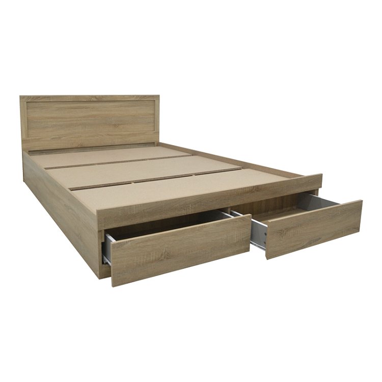 Κρεβάτι Olympus pakoworld με συρτάρι σε sonoma απόχρωση 150x200εκ 123-000237