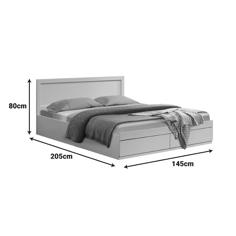 Κρεβάτι Olympus pakoworld με συρτάρι σε λευκή απόχρωση 140x200εκ 123-000251