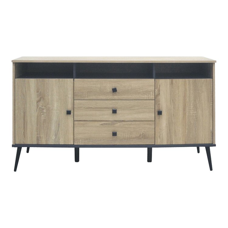 Μπουφές Zezan pakoworld σε sonoma-ανθρακί απόχρωση 140.5x41.5x80εκ 123-000259