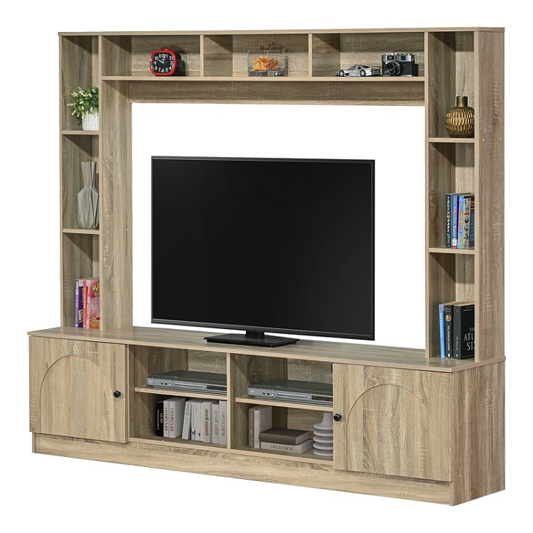 Σύνθετο σαλονιού Ambera pakoworld σε sonoma απόχρωση 200x40x171.5εκ 123-000264