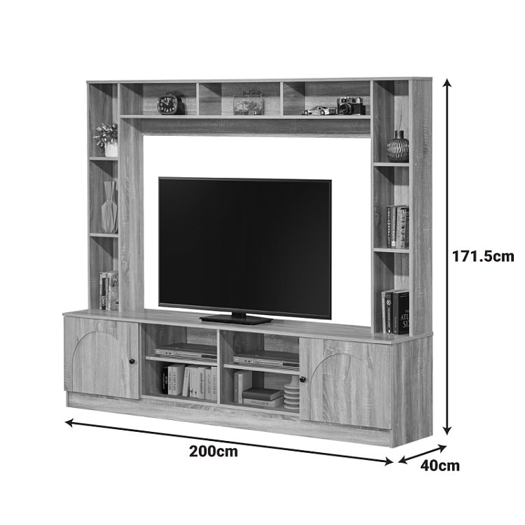 Σύνθετο σαλονιού Ambera pakoworld σε sonoma απόχρωση 200x40x171.5εκ 123-000264
