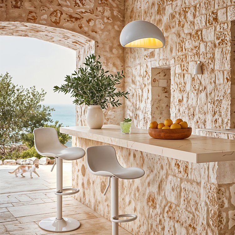 Σκαμπό μπαρ Walden pakoworld PP λευκό 127-000088