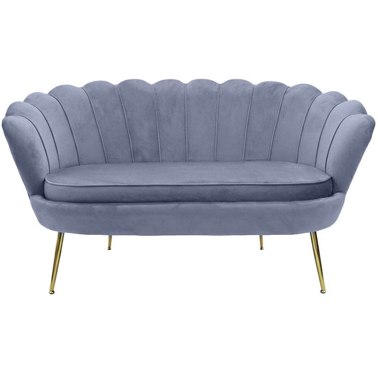 Καναπές 2θέσιος Daimon pakoworld βελούδο γκρι 134x70x77εκ 128-000005