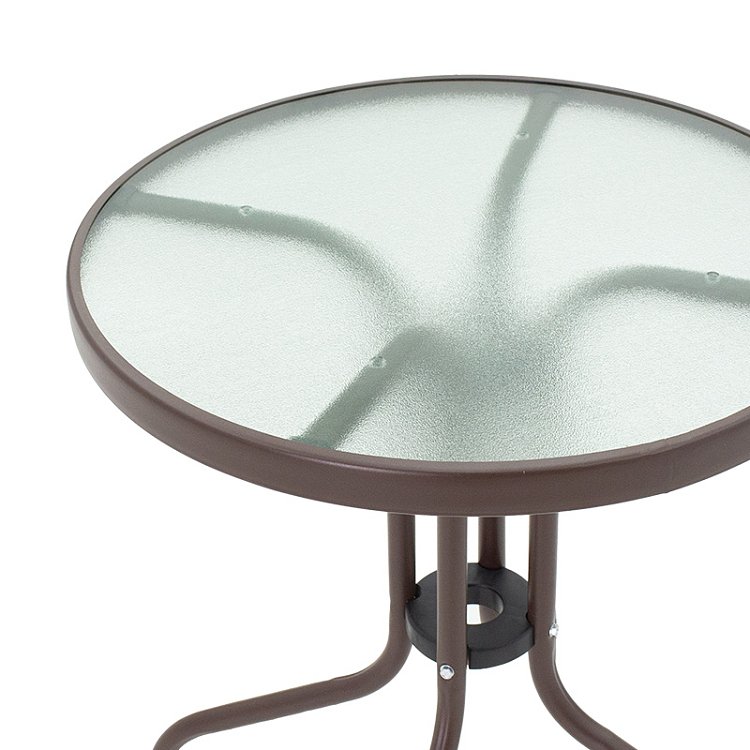 Τραπέζι Watson pakoworld μέταλλο καφέ-γυαλί Φ60x70εκ 130-000003