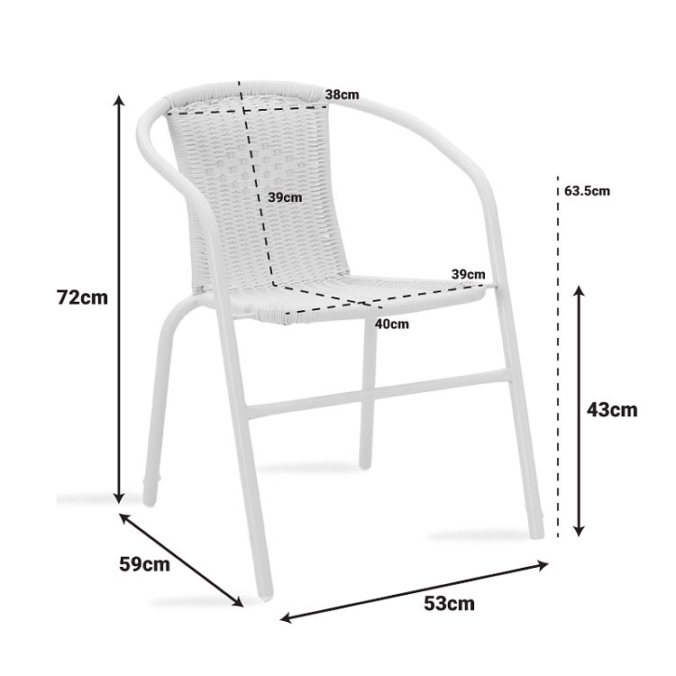 Πολυθρόνα Obbi pakoworld μέταλλο-pe λευκό 53x59x72εκ 130-000006
