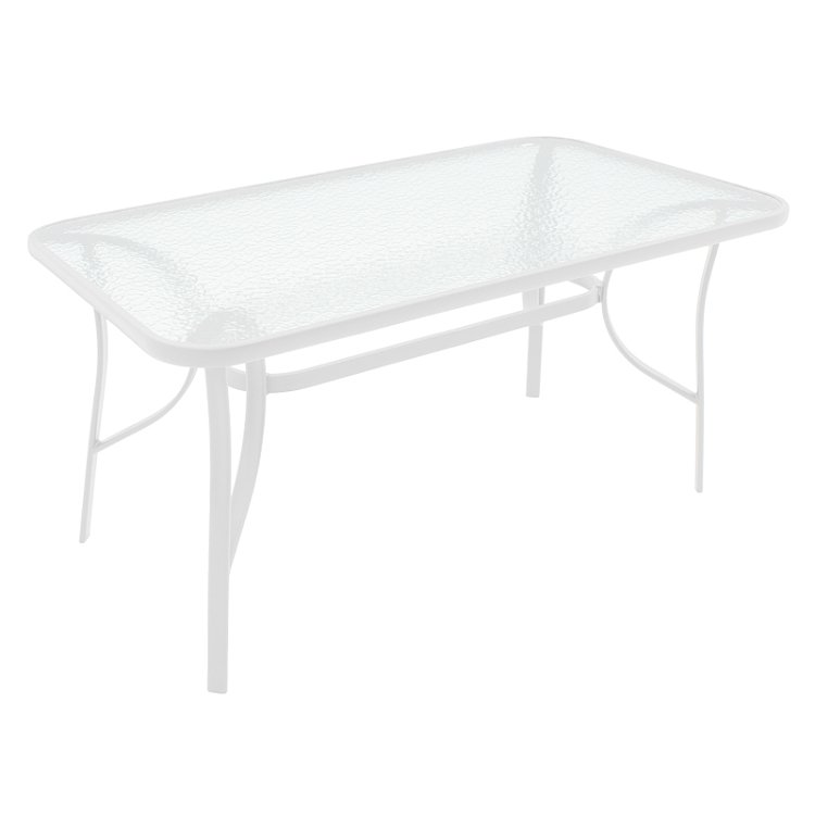 Τραπέζι Ensure pakoworld μέταλλο λευκό-γυαλί 120x70x70εκ 130-000015