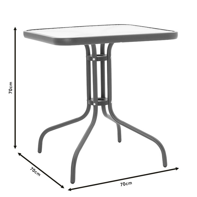 Τραπέζι Watson pakoworld μέταλλο καφέ-γυαλί 70x70x70εκ 130-000032
