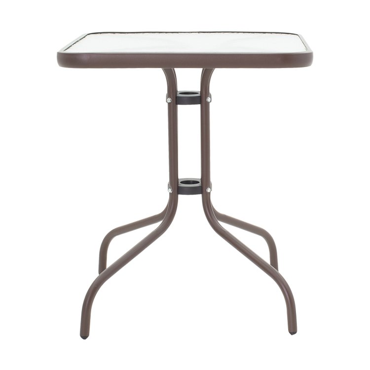 Tραπεζαρία Obbi-Watson pakoworld σετ 3τεμ καφέ μέταλλο-pe rattan 60x60x70εκ 130-000085