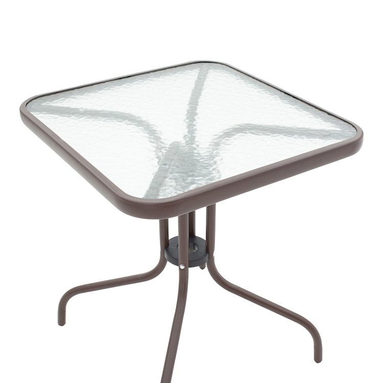 Tραπεζαρία Obbi-Watson pakoworld σετ 3τεμ καφέ μέταλλο-pe rattan 60x60x70εκ 130-000085