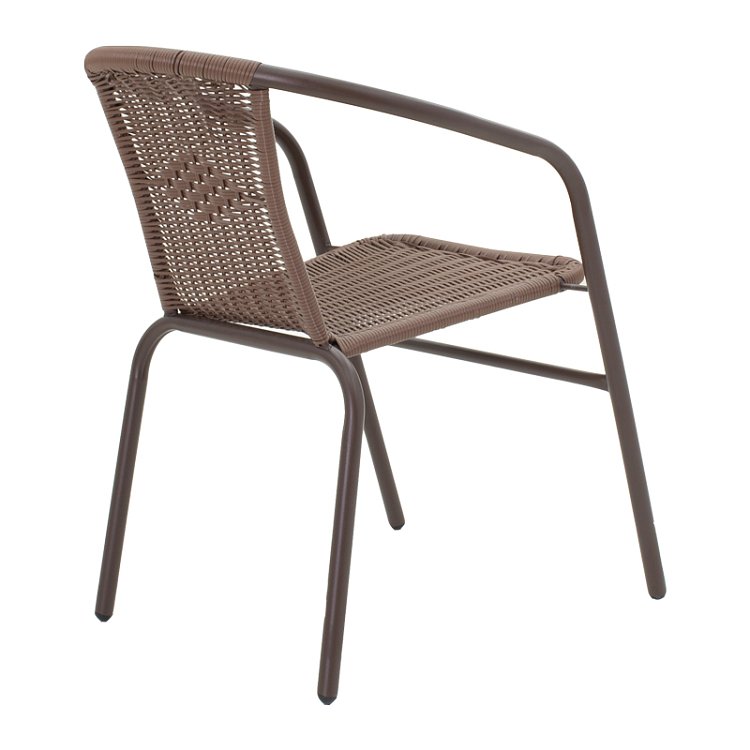 Tραπεζαρία Obbi-Watson pakoworld σετ 3τεμ καφέ μέταλλο-pe rattan 60x60x70εκ 130-000085