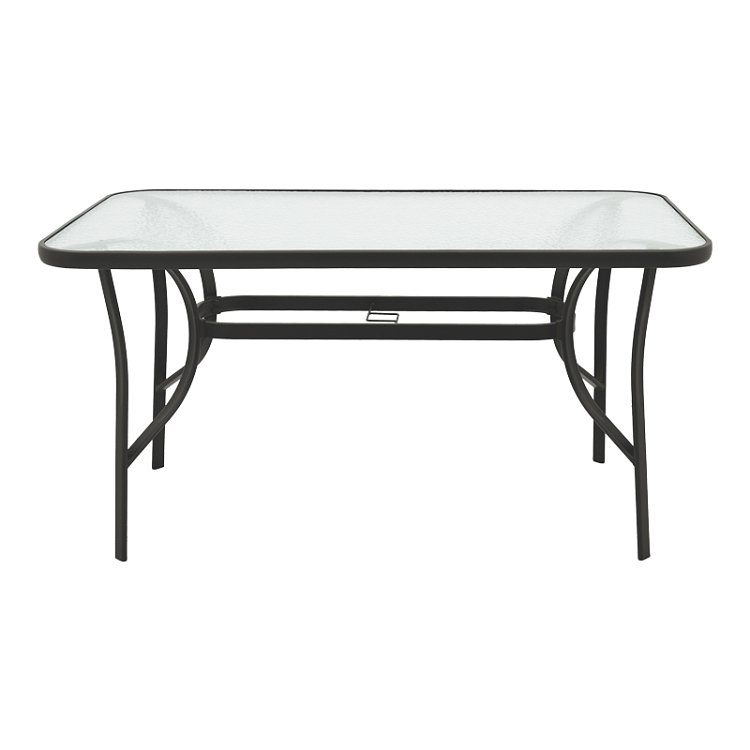 Τραπέζι Ensure pakoworld μέταλλο μαύρο-γυαλί 140x80x70εκ 130-000098