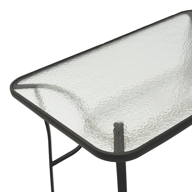 Τραπέζι Ensure pakoworld μέταλλο μαύρο-γυαλί 140x80x70εκ 130-000098