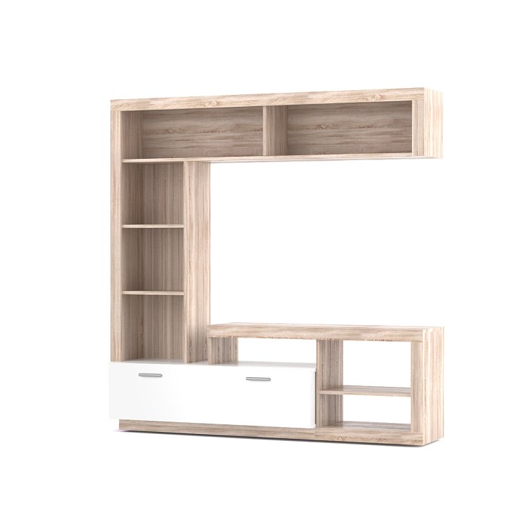 Σύνθεση Τηλεόρασης Floks 169.5x40.5x170.5εκ Sonoma-Λευκό TO-FLOKSWH