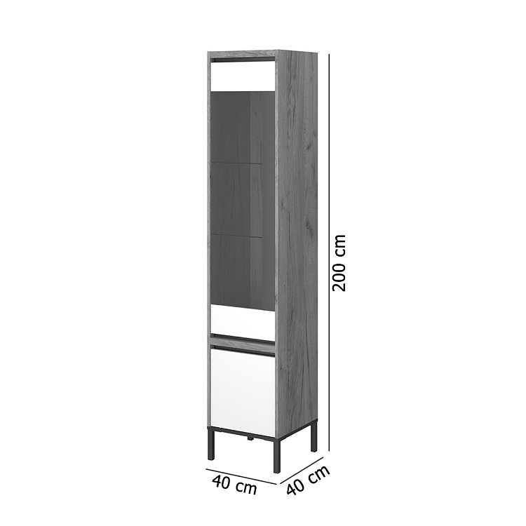 Βιτρίνα Palmor Χρυσό Δρυς-Λευκό 40x40x200cm TO-PALMOR1D1W