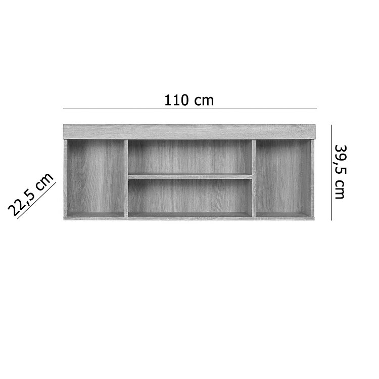 Ράφι Damis 110x22.5x39.5εκ Σονόμα Κρεμαστό με mdf Λεπτομέρεια TO-DAMREGW