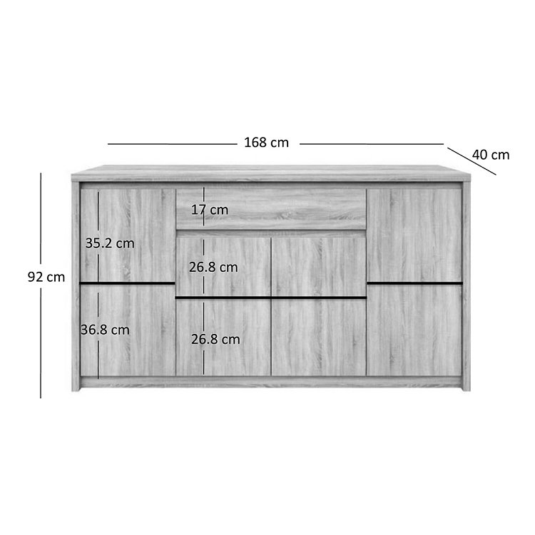 Norton Μπουφές 168x40x91.5εκ Sonoma TO-NORTKOM4D1S