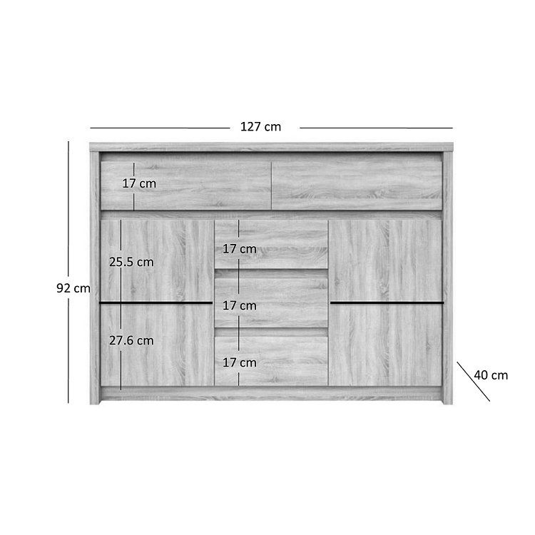 Μπουφές Norton 127x40x91.5εκ Sonoma TO-NORT2D5S