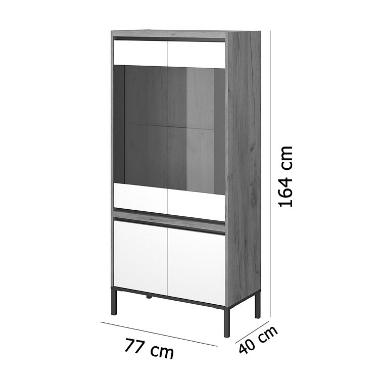 Βιτρίνα Palmor Χρυσό Δρυς-Λευκό 77x40x164cm TO-PALMOR2D2W