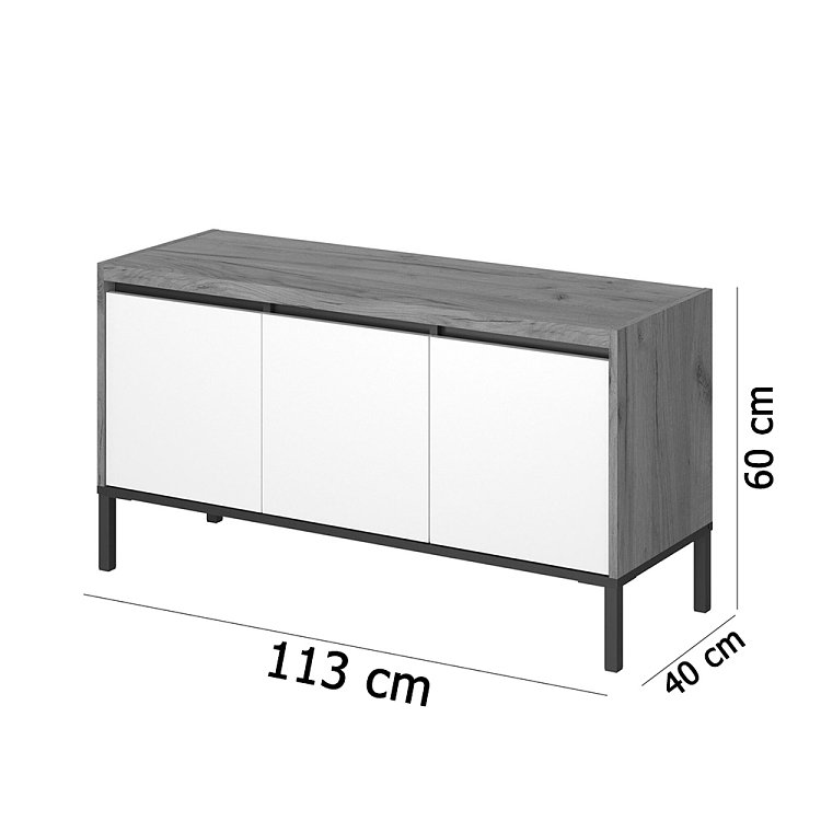 Έπιπλο Τηλεόρασης Palmor Χρυσό Δρυς-Λευκό 113.5x40x60cm TO-PALMORTV3D115