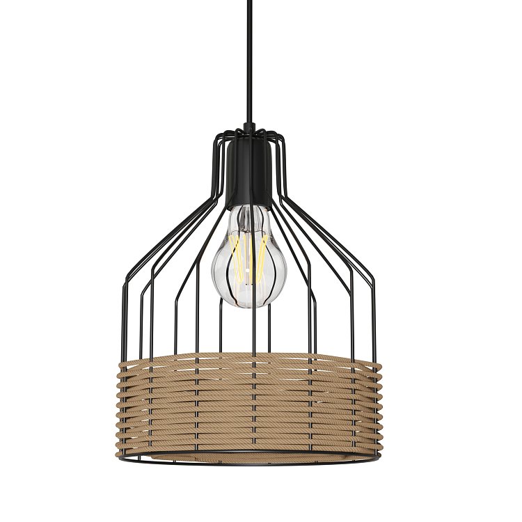 Κρεμαστό Φωτιστικό Μονόφωτο Μαύρο Ε27 Φ22x120cm MEC-1481F1BLACK