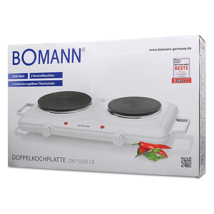 Bomann DKP 5028 Διπλή Εμαγιέ Εστία Λευκό 2500W 138-0271