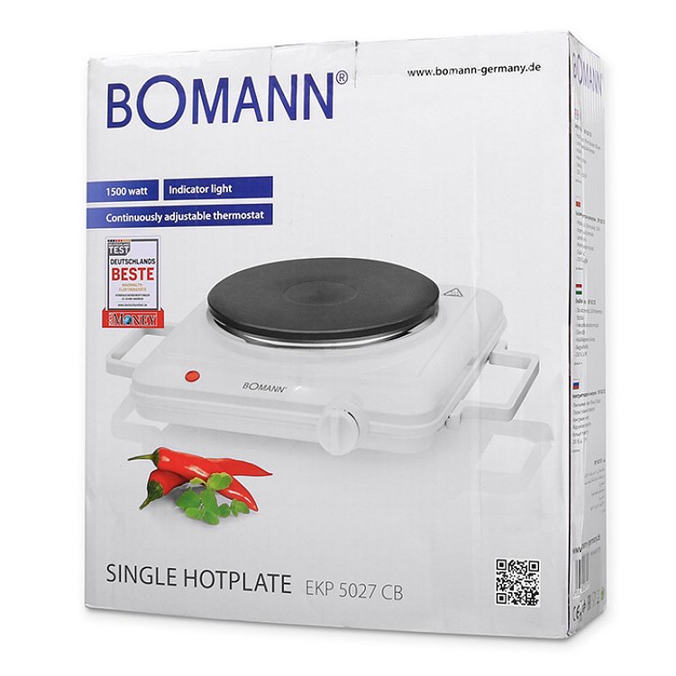 Bomann EKP 5027 Εμαγιέ Εστία Λευκό 1500W 138-0272