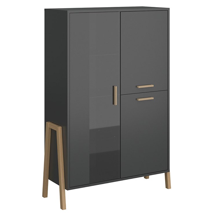Βιτρίνα Belle Ανθρακί 102.5x41x152.5cm TO-BELLE1W2DANTHRACITE