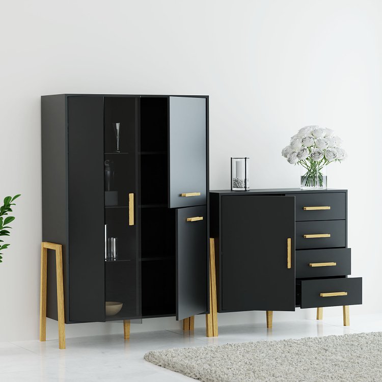 Βιτρίνα Belle Ανθρακί 102.5x41x152.5cm TO-BELLE1W2DANTHRACITE