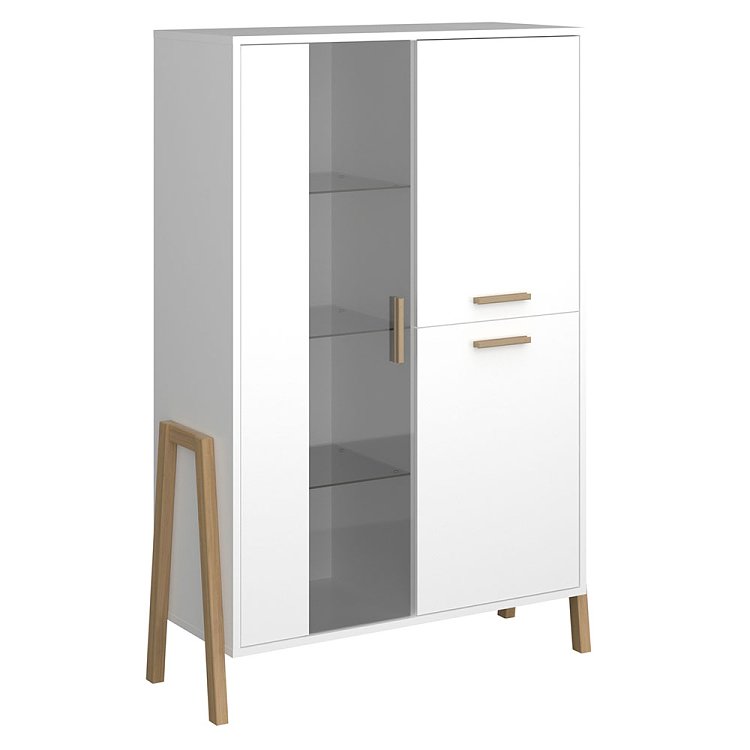 Βιτρίνα Belle Λευκό 102.5x41x152.5cm TO-BELLE1W2DWHITE