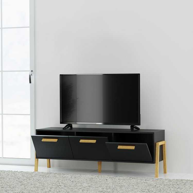 Έπιπλο Τηλεόρασης Belle Ανθρακί 149.5x41x49cm TO-BELLETV3KANTHRACITE