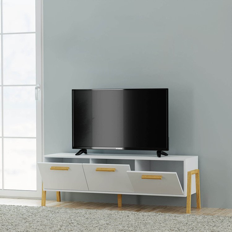 Έπιπλο Τηλεόρασης Belle Λευκό 149.5x41x49cm TO-BELLETV3KWHITE