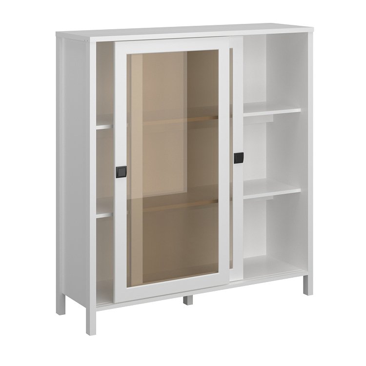Βιτρίνα Marocco Δίφυλλη Λευκό 120x37x130.5cm TO-MARWIT2WHITE
