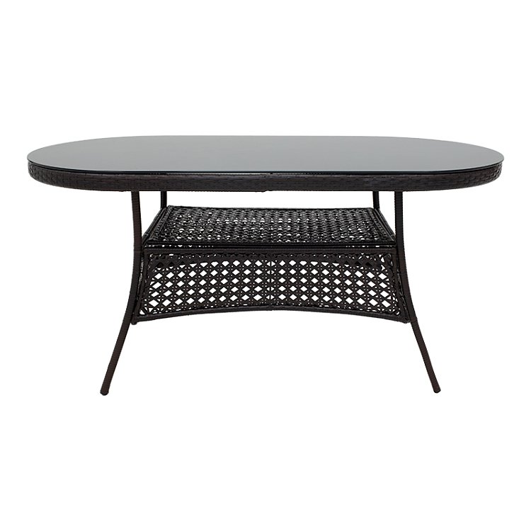 Τραπέζι Cellin pakoworld μέταλλο-pe rattan καφέ 160x80x77εκ 140-000037