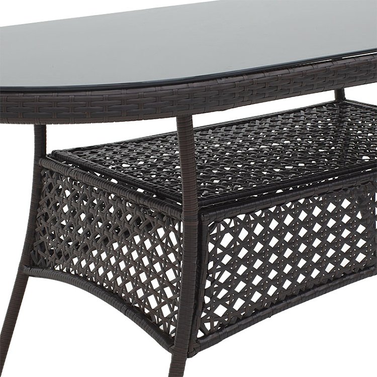 Τραπέζι Cellin pakoworld μέταλλο-pe rattan καφέ 160x80x77εκ 140-000037